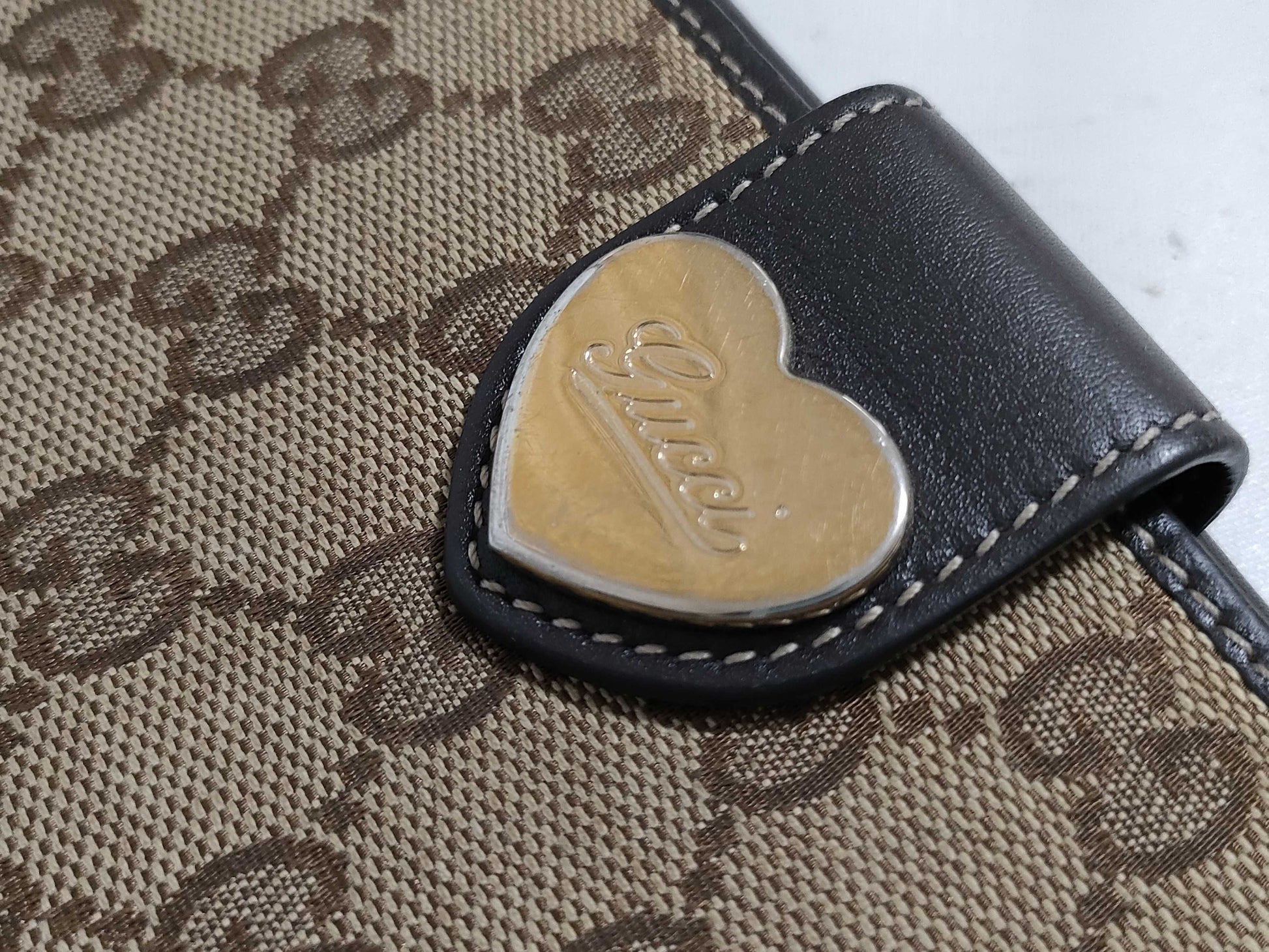 GUCCI GG Canvas Long Wallet with Double Hook, 203550/534563, Beige