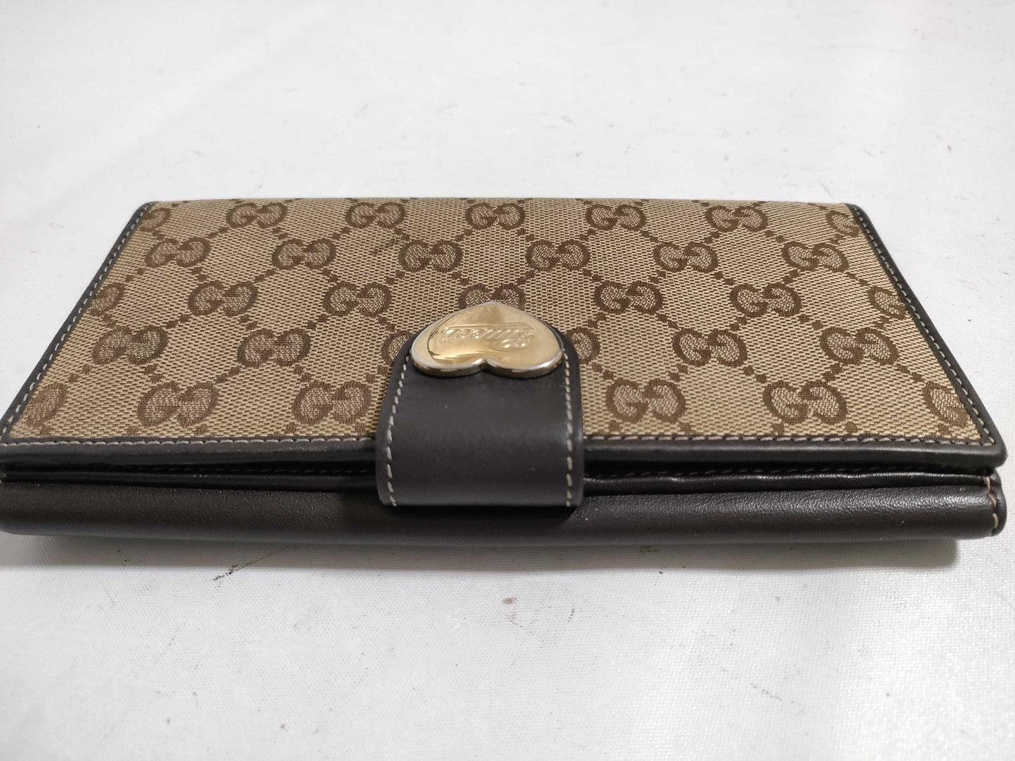 GUCCI GG Canvas Long Wallet with Double Hook, 203550/534563, Beige