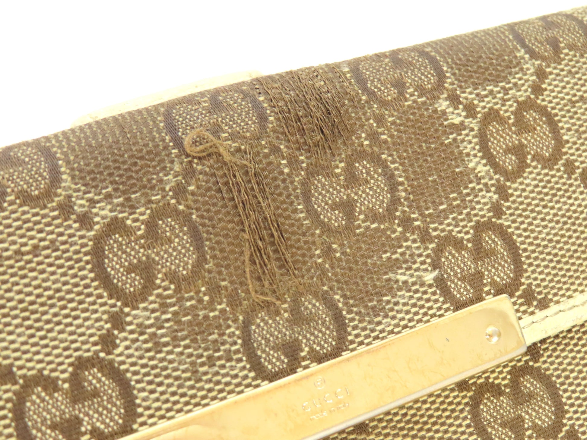 GUCCI GG Canvas Long Wallet 112715・366 Brown Wallet