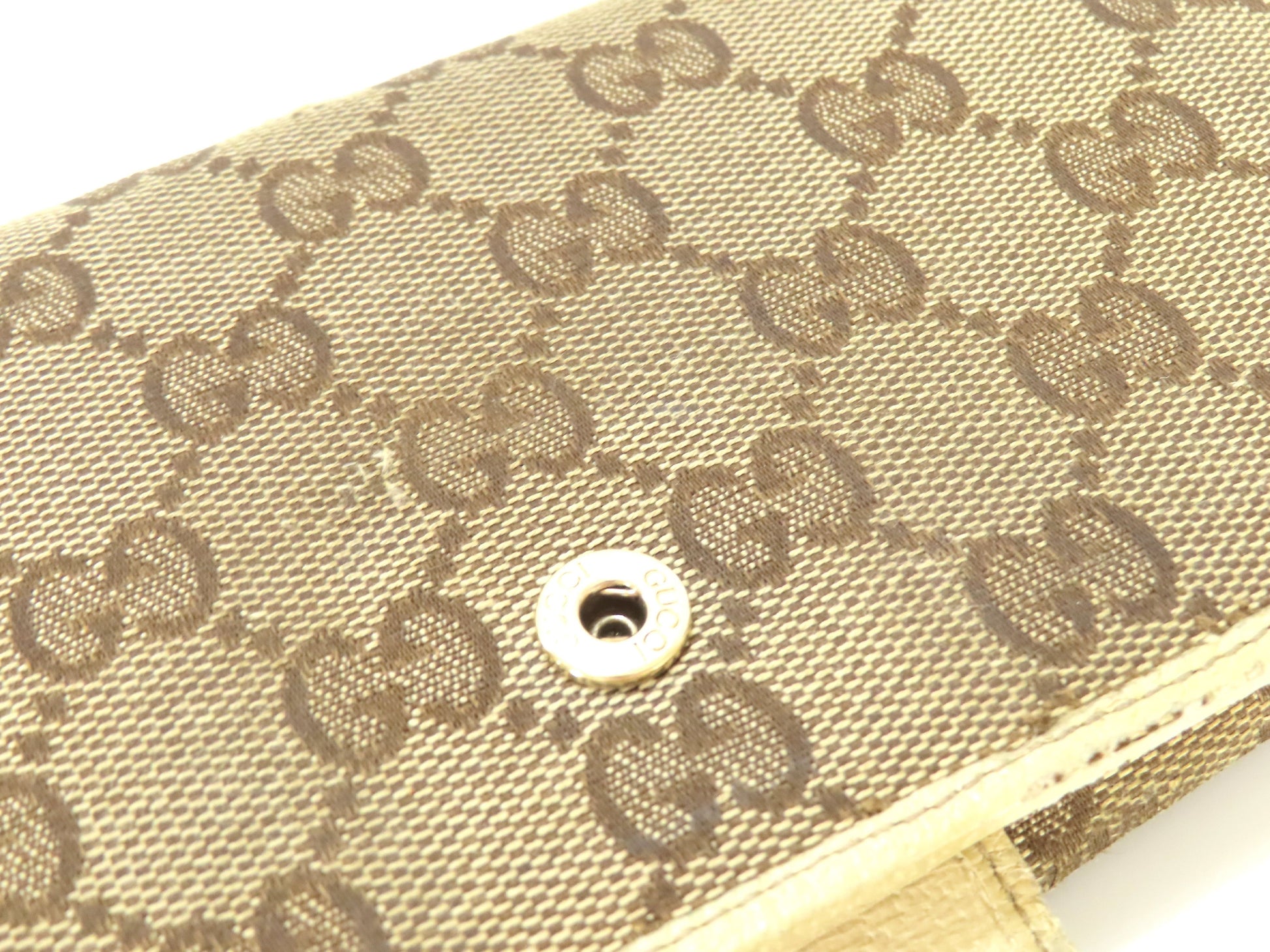 GUCCI GG Canvas Long Wallet 112715・366 Brown Wallet