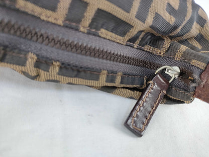 FENDI Zucca Nylon Canvas Pouch 2351-265400/99 Khaki x Black Pouch