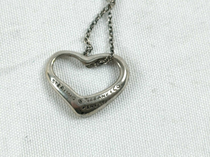 Tiffany & Co. Tiffany Open Heart Necklace SV925 Silver Necklace