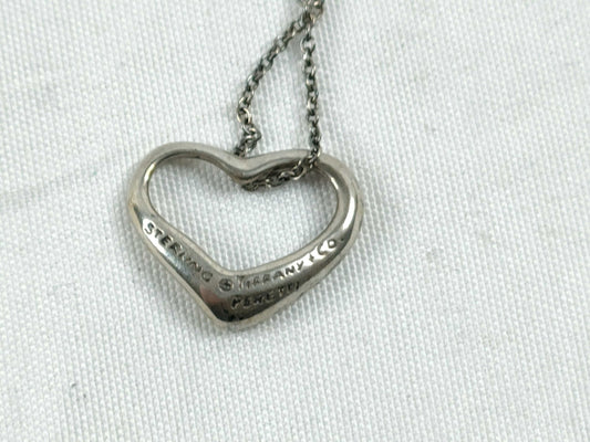 Tiffany & Co. Tiffany Open Heart Necklace SV925 Silver Necklace