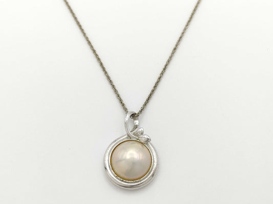 TASAKI Mabe Pearl Necklace, Approx. 14.0mm Diameter, Sterling Silver, 7.2g 