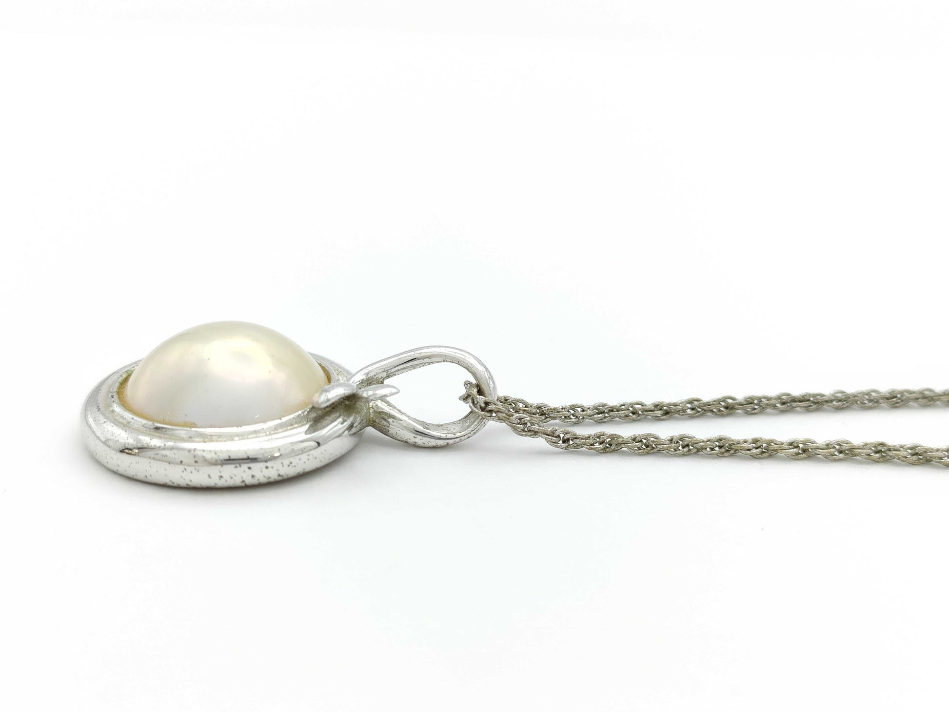 TASAKI Mabe Pearl Necklace, Approx. 14.0mm Diameter, Sterling Silver, 7.2g 