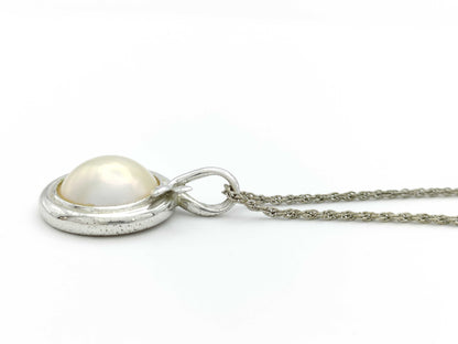 TASAKI Mabe Pearl Necklace, Approx. 14.0mm Diameter, Sterling Silver, 7.2g 