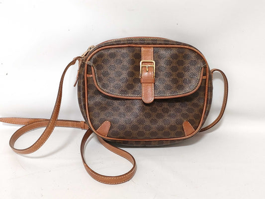CELINE Triomphe PVC Shoulder Bag Brown Shoulder Bag