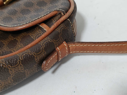 CELINE Triomphe PVC Shoulder Bag Brown Shoulder Bag