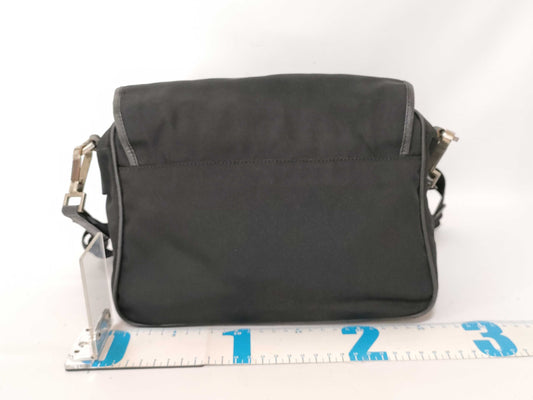 GUCCI Nylon Canvas Shoulder Bag 019・0375 001553 Black Shoulder Bag