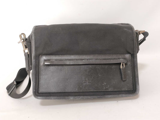 GUCCI Nylon Canvas Shoulder Bag 019・0375 001553 Black Shoulder Bag