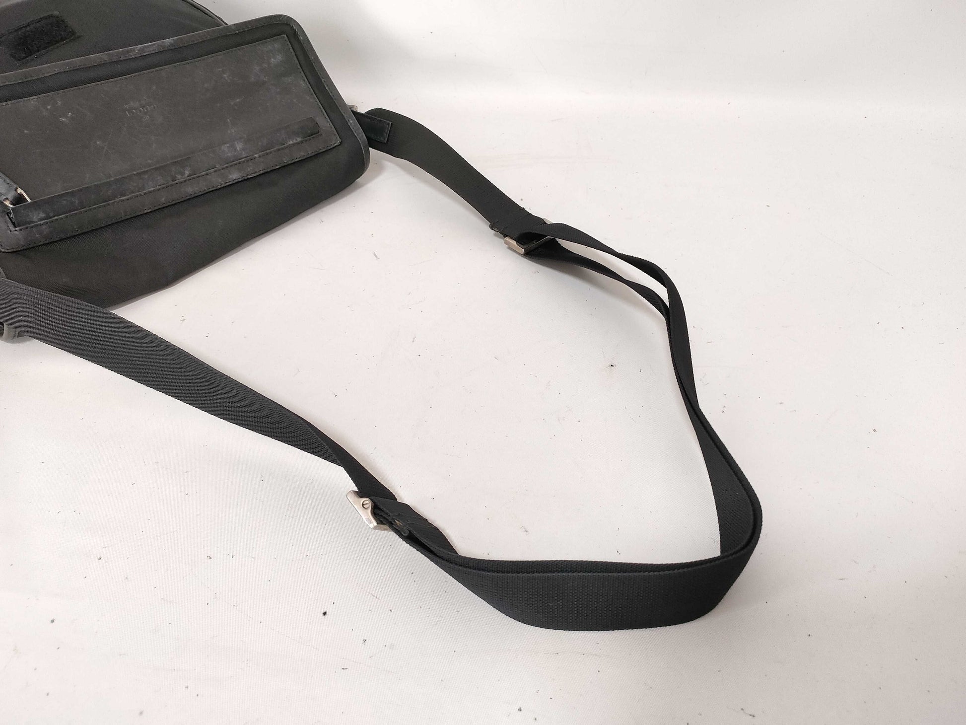 GUCCI Nylon Canvas Shoulder Bag 019・0375 001553 Black Shoulder Bag