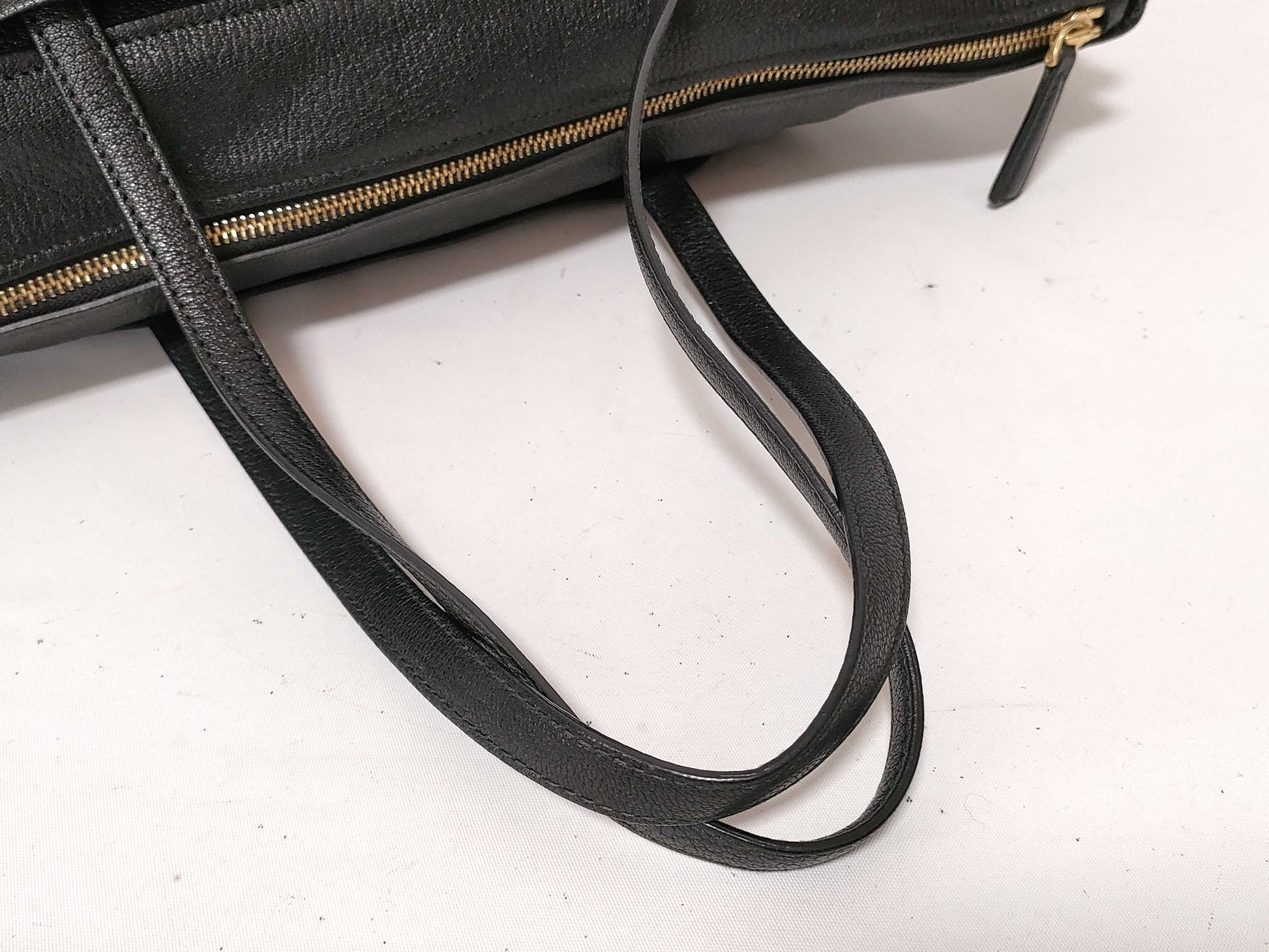 Salvatore Ferragamo Gancini Leather 2-Way Tote Bag AB-21F 651 Black