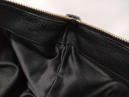 Salvatore Ferragamo Gancini Leather 2-Way Tote Bag AB-21F 651 Black