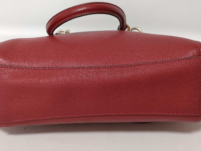COACH Leather 2-Way Handbag F25395 Red Handbag