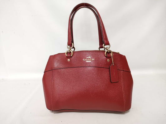 COACH Leather 2-Way Handbag F25395 Red Handbag