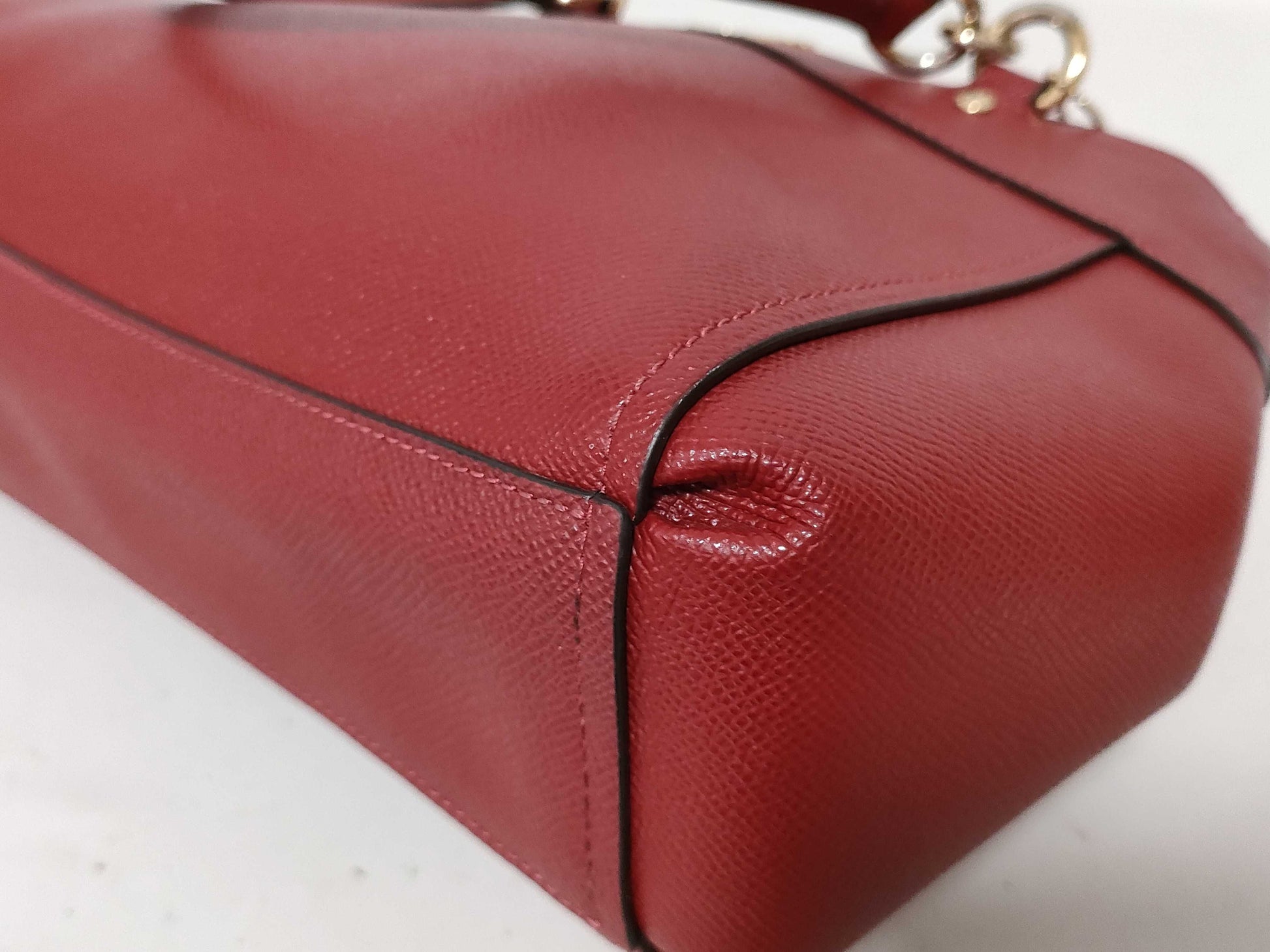 COACH Leather 2-Way Handbag F25395 Red Handbag
