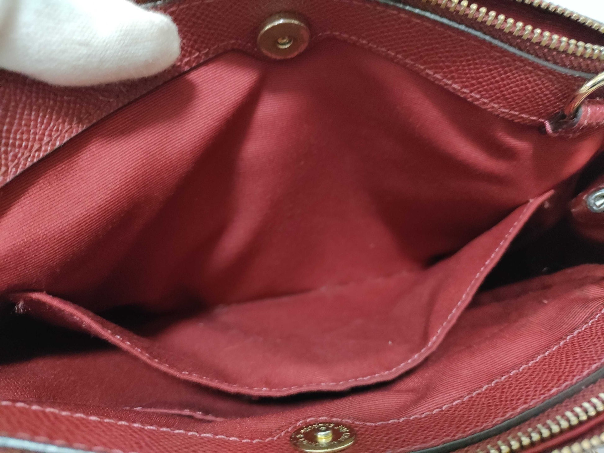 COACH Leather 2-Way Handbag F25395 Red Handbag