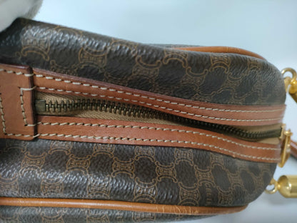 CELINE Macadam PVC and Leather Handbag M95 Brown