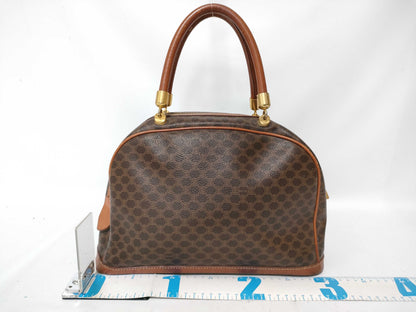 CELINE Macadam PVC and Leather Handbag M95 Brown