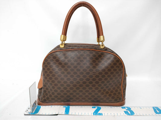 CELINE Macadam PVC and Leather Handbag M95 Brown