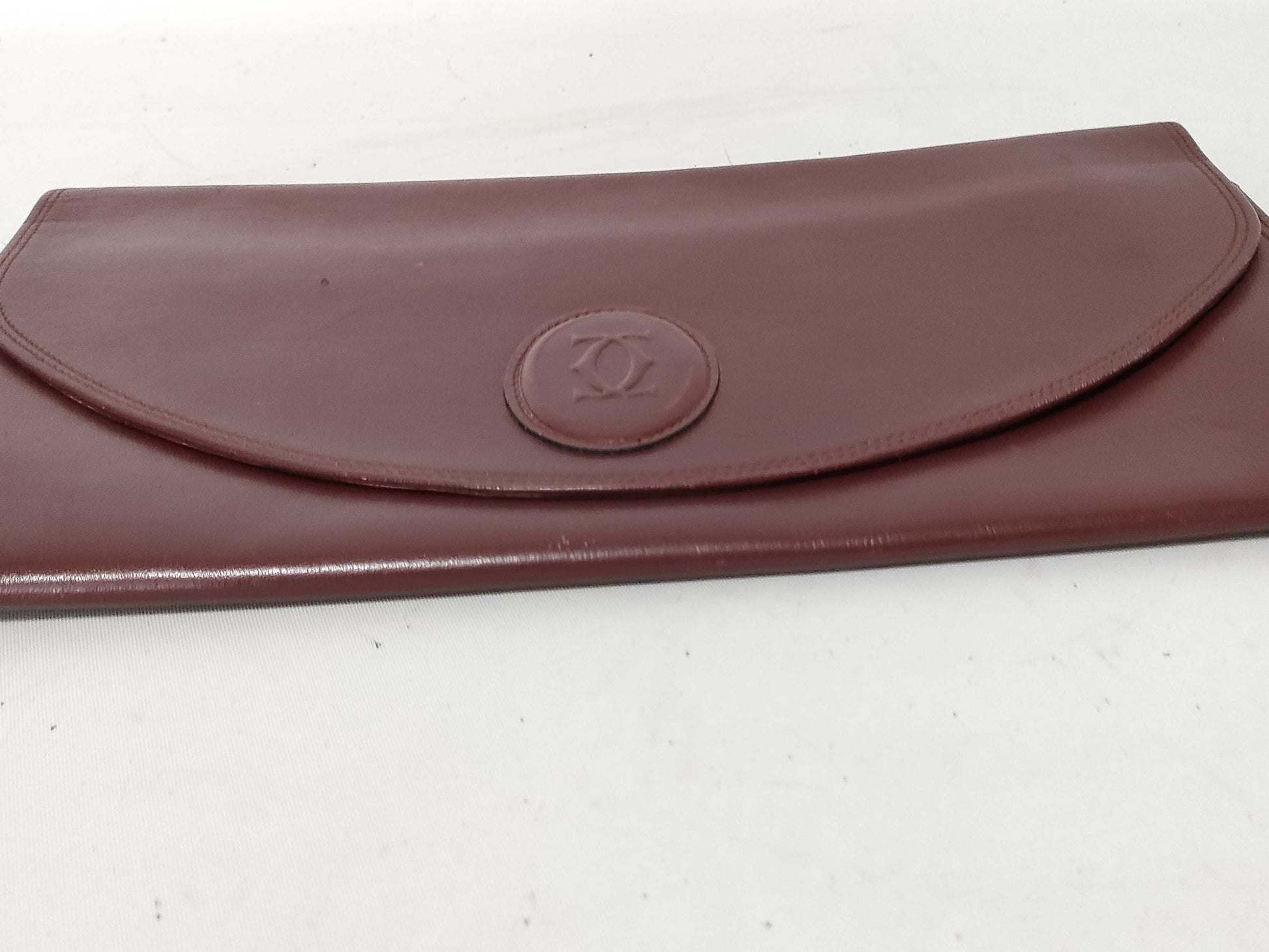 Cartier Must Cartier Leather Clutch Bag Bordeaux Clutch Bag
