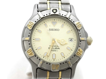 SEIKO Scuba 7N35-6100 510611 Quartz Gold Dial Boys' Watch 