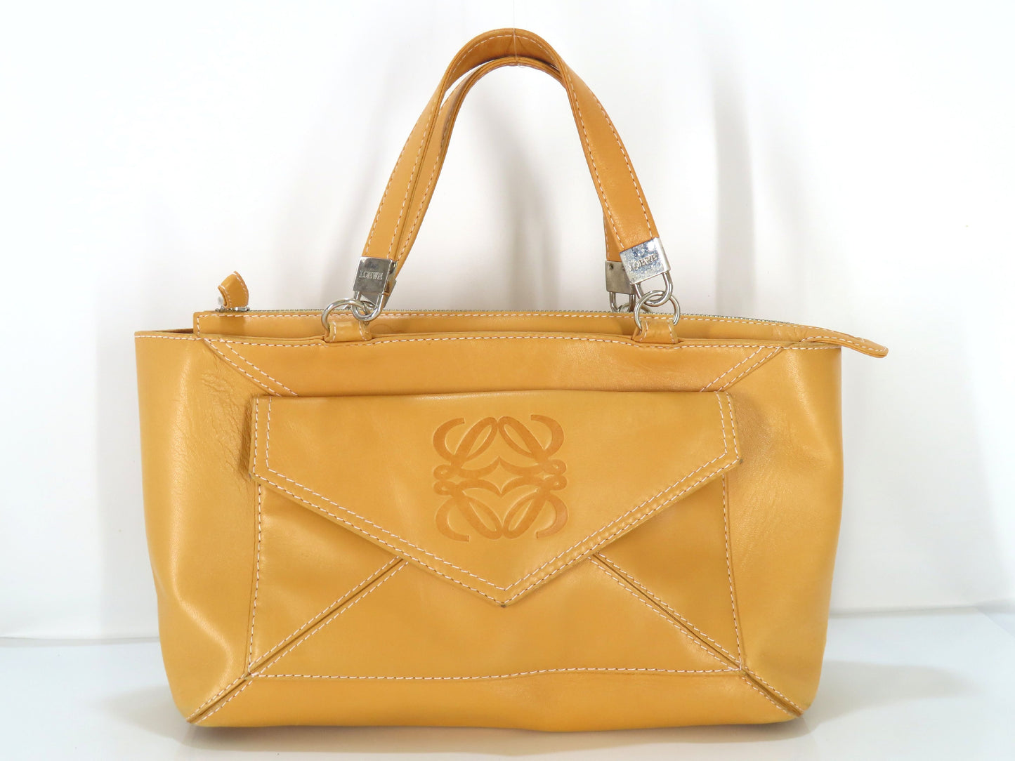 LOEWE Anagram Leather Handbag Brown