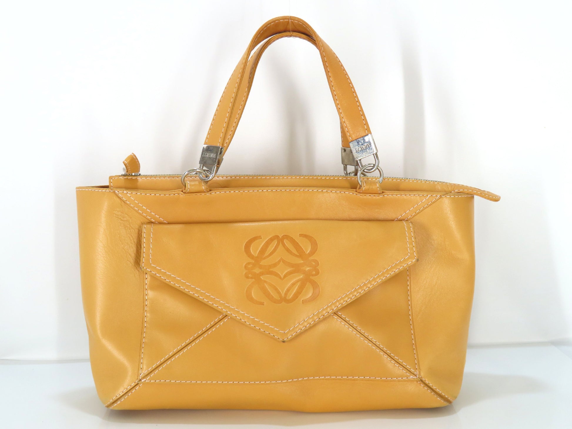 LOEWE Anagram Leather Handbag Brown