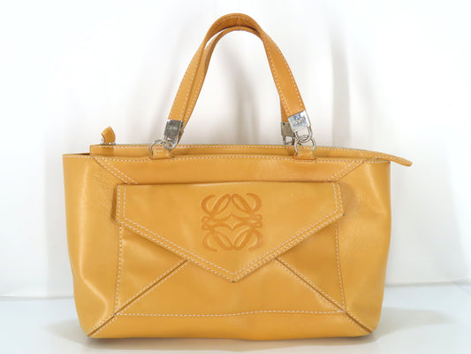 LOEWE Anagram Leather Handbag Brown