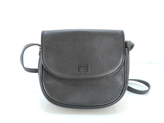 Burberrys Leather Shoulder Bag Black Shoulder Bag