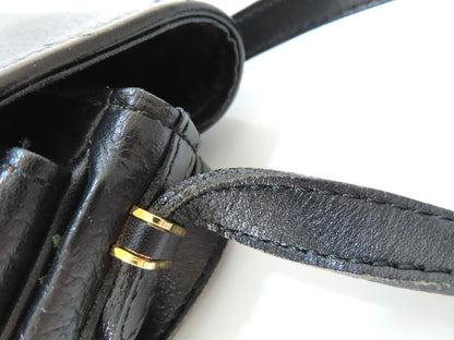 Burberrys Leather Shoulder Bag Black Shoulder Bag