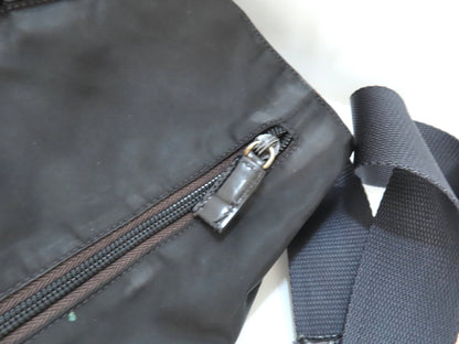 PRADA Prada Tessuto Shoulder Bag with Triangle Logo Plate, Black
