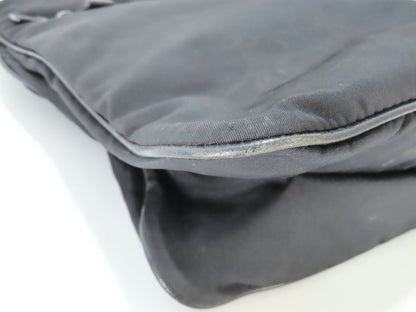 PRADA Tessuto Shoulder Bag BT175Z Black with Triangle Logo Plate