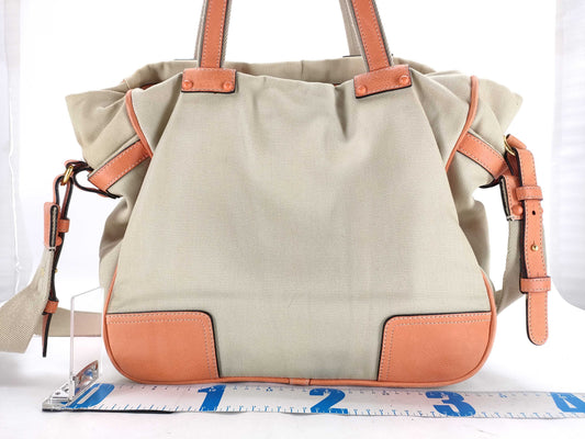 LOEWE Anagram Canvas 2-Way Tote Bag, Beige x Orange, Shoulder Bag