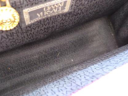 Versace Baroque Nylon Canvas Tote Bag, Purple and Multicolor