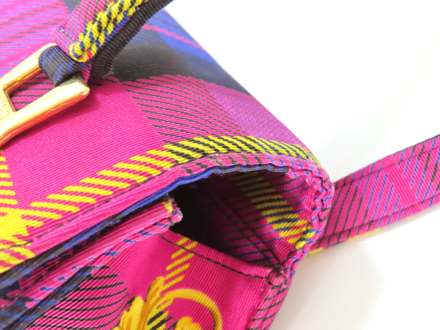 Versace Baroque Nylon Canvas Tote Bag, Purple and Multicolor