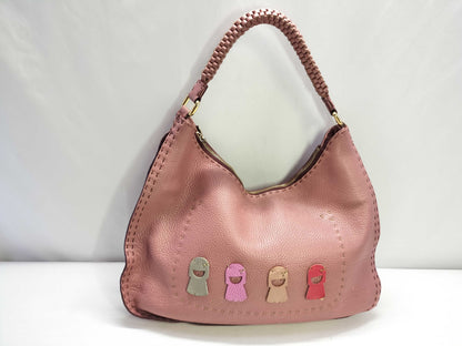FENDI Selleria Leather One-Shoulder Bag Pink Shoulder Bag