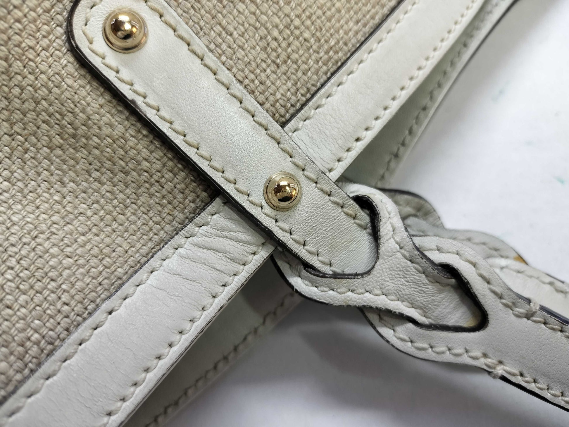 GUCCI Canvas Handbag 247209 525040 Ivory Tote Bag