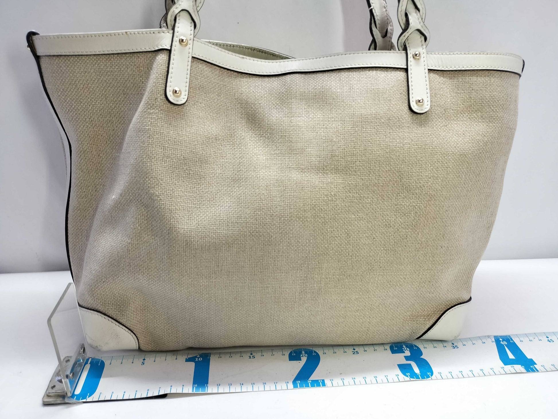 GUCCI Canvas Handbag 247209 525040 Ivory Tote Bag