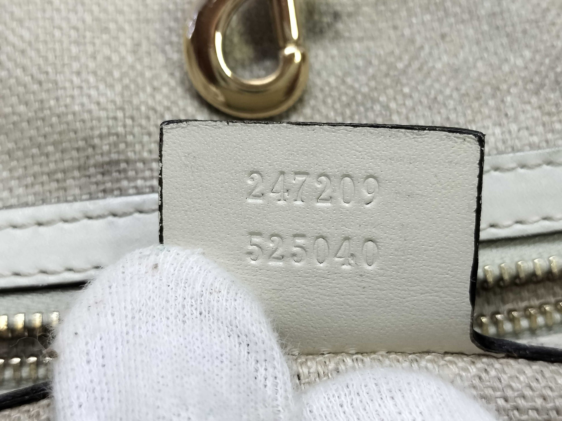 GUCCI Canvas Handbag 247209 525040 Ivory Tote Bag