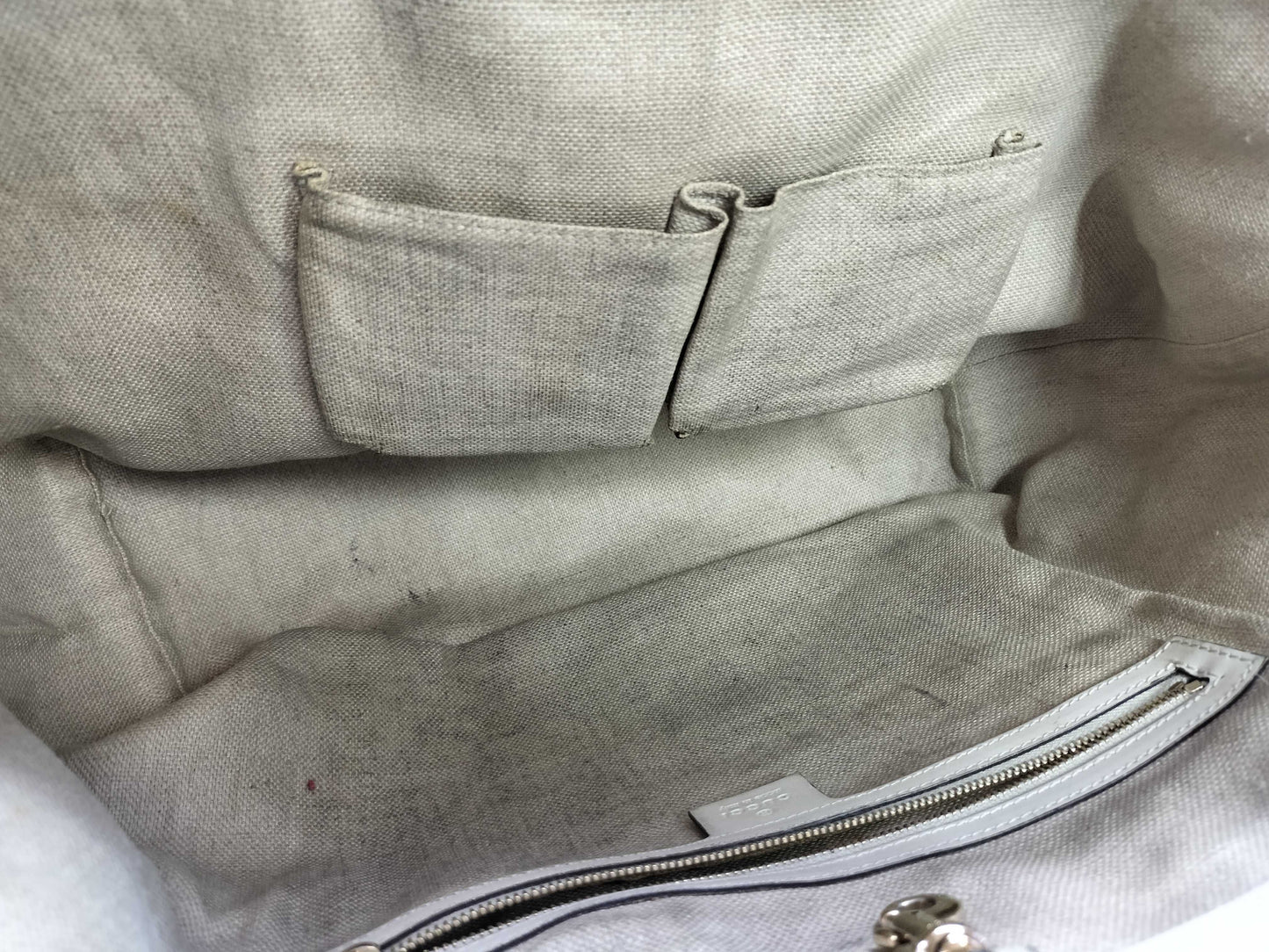 GUCCI Canvas Handbag 247209 525040 Ivory Tote Bag
