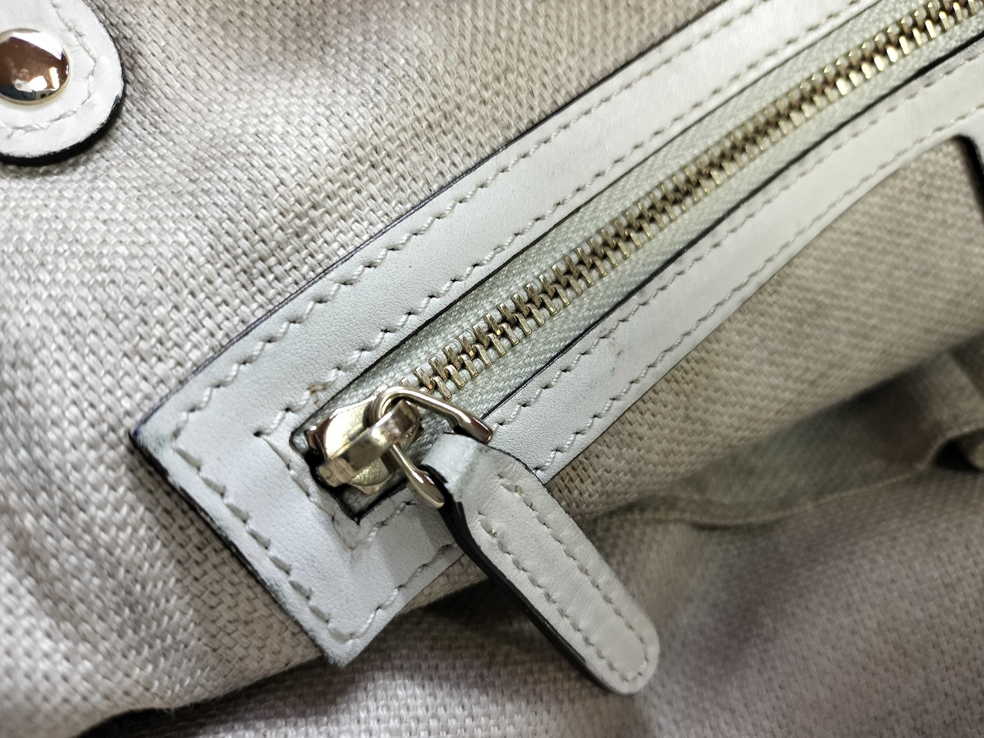 GUCCI Canvas Handbag 247209 525040 Ivory Tote Bag