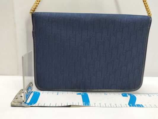 Dior Trotter Christian Dior Trotter Canvas Chain Shoulder Bag Navy