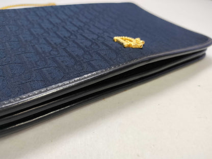 Dior Trotter Christian Dior Trotter Canvas Chain Shoulder Bag Navy