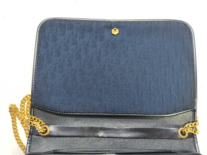 Dior Trotter Christian Dior Trotter Canvas Chain Shoulder Bag Navy