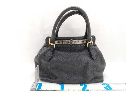 FENDI Selleria Villa Borghese Leather Handbag 2390-8BN155-YGB-088 Black Handbag