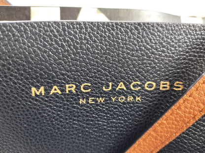 MARC JACOBS Leather Tote Bag Black x White Tote Bag