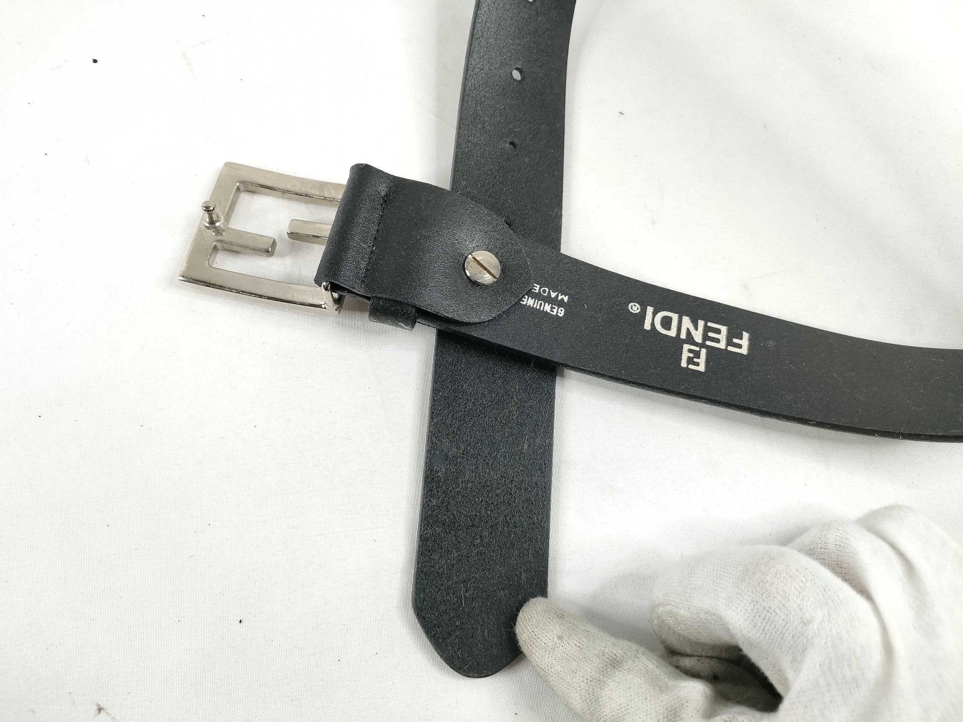 FENDI Leather Belt Black Belt