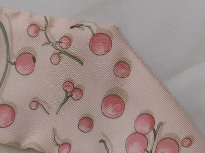 HERMES Twilly Hermes Twilly Fruit Motif Silk Scarf Pink Other Accessories