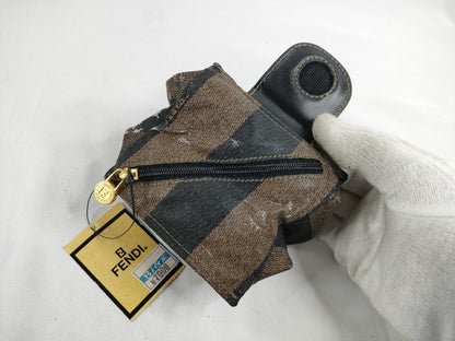 FENDI Pecan Print PVC Pouch 262-122171-068 Khaki x Black Pouch